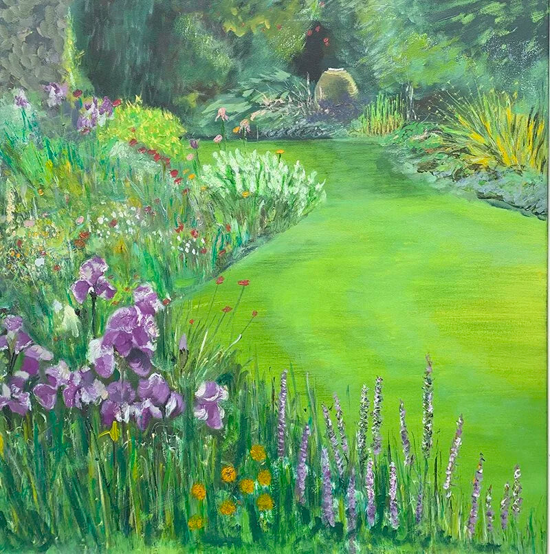 Garden With Iris by Rachel Jeffery