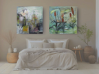 Flower Arrangement With Orchid, large flower painting with an orchid on paper by Rachel Jeffery, detail