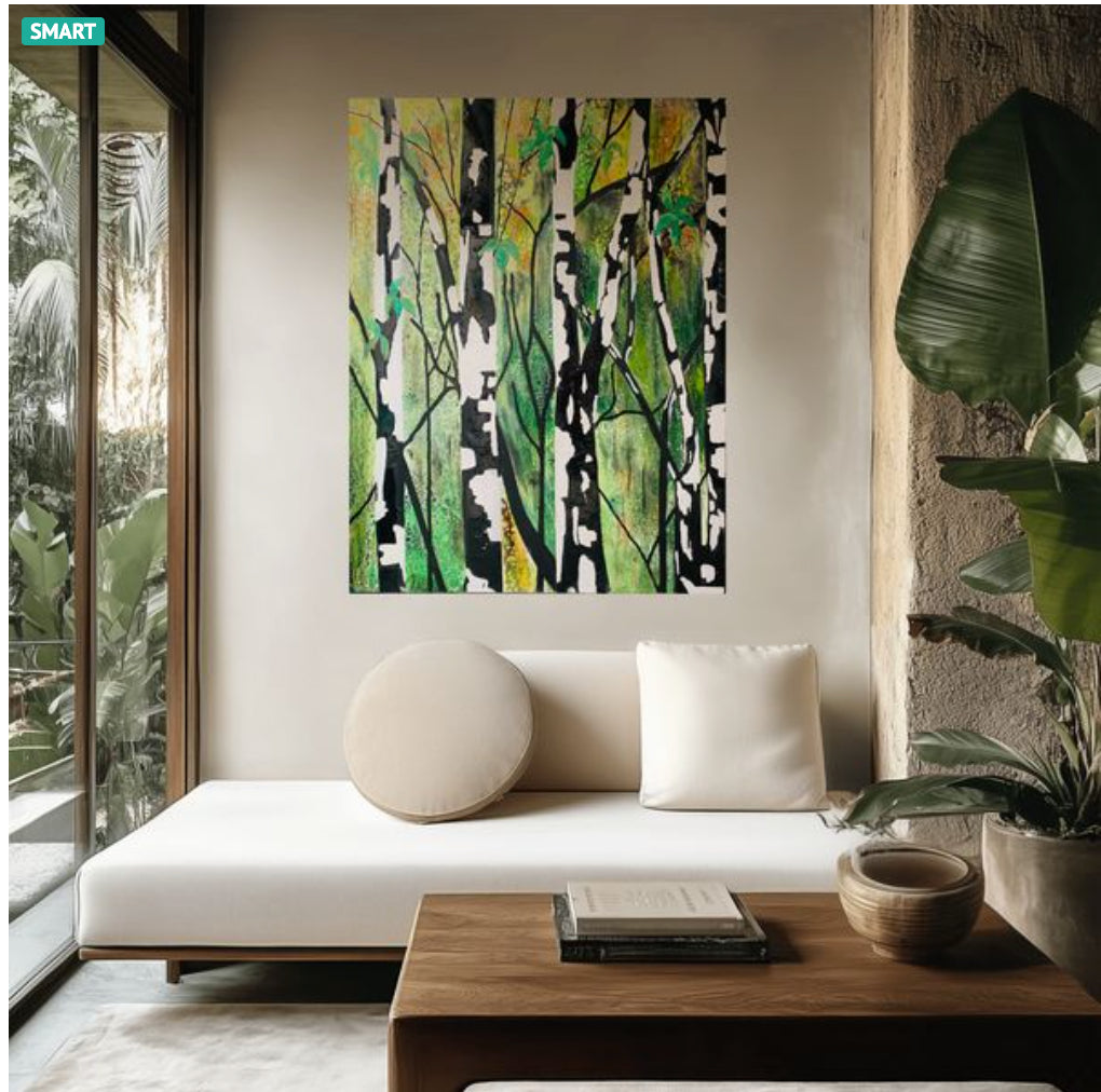 Birch And Forest by Rachel Jeffery