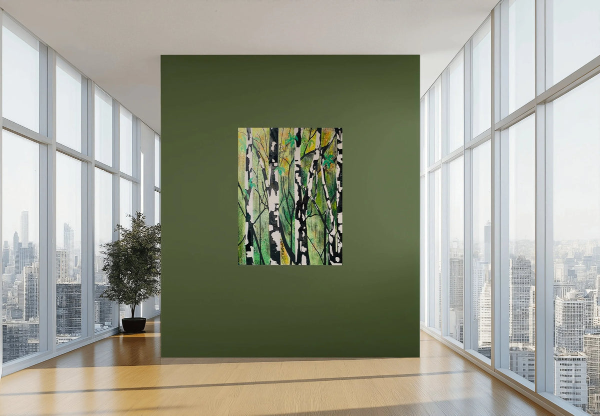 Birch And Forest by Rachel Jeffery