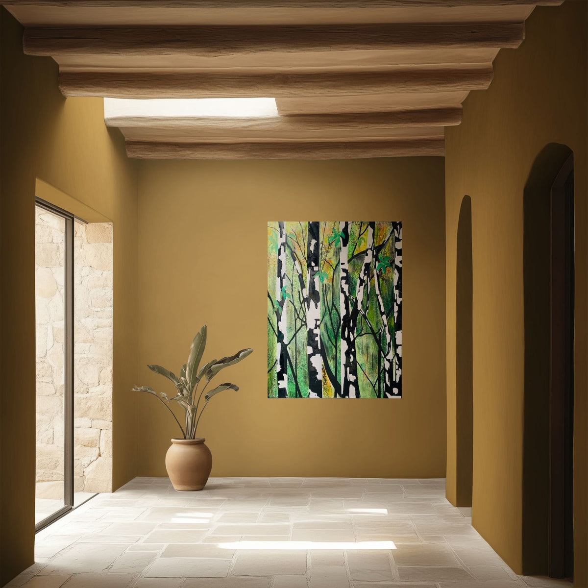 Birch And Forest by Rachel Jeffery