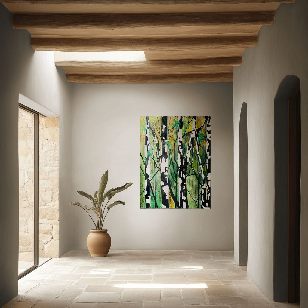 Birch And Forest by Rachel Jeffery