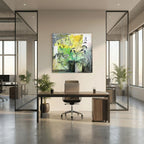 Yellow and Green Flower Arrangement. Canvas Print