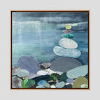 Pebble pile, Praa Sands. Canvas Print 