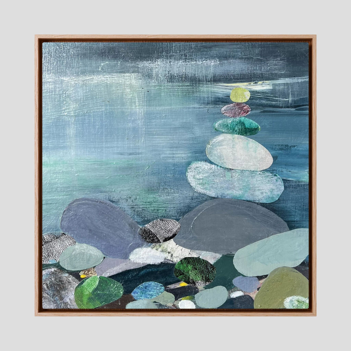 Pebble pile, Praa Sands. Canvas Print 