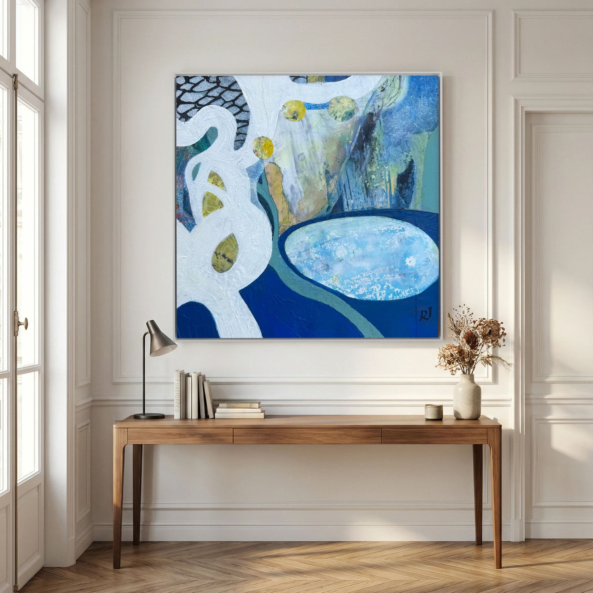 Cove with Large White Boulder. Canvas print 