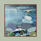 Pebble pile, Praa Sands. Canvas Print 