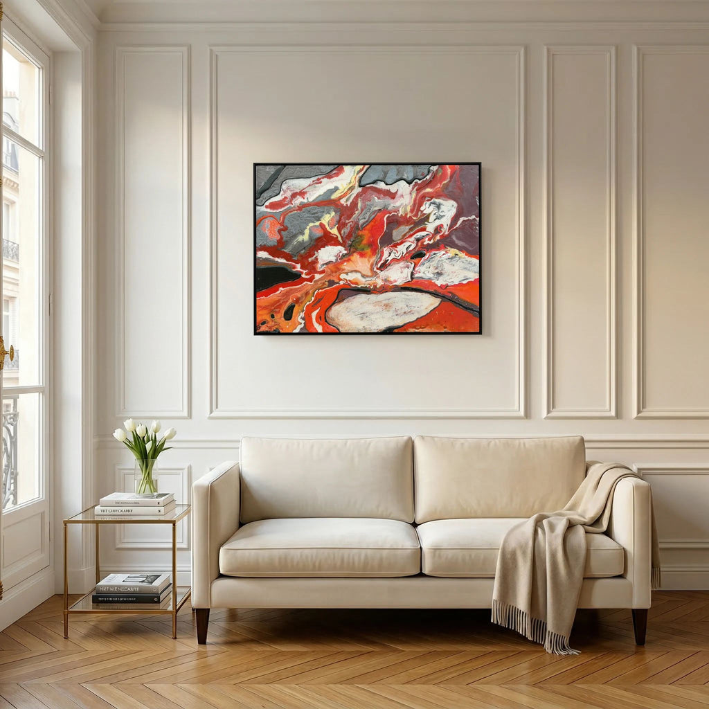 Volcanic Crater Lake. Canvas Print 