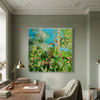 Rain Forest with Tropical Birds. Canvas Print 