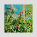 Rain Forest with Tropical Birds. Canvas Print 