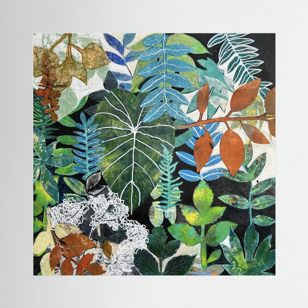 Leaf Montage with Elephant Ear Plant . Canvas Print
