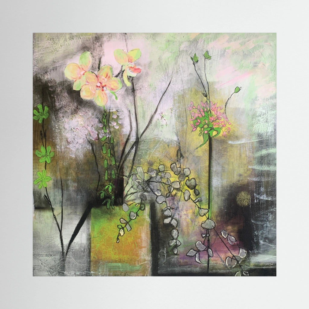 Flower Arrangement with Orchid. Canvas Print