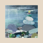 Pebble pile, Praa Sands. Canvas Print 