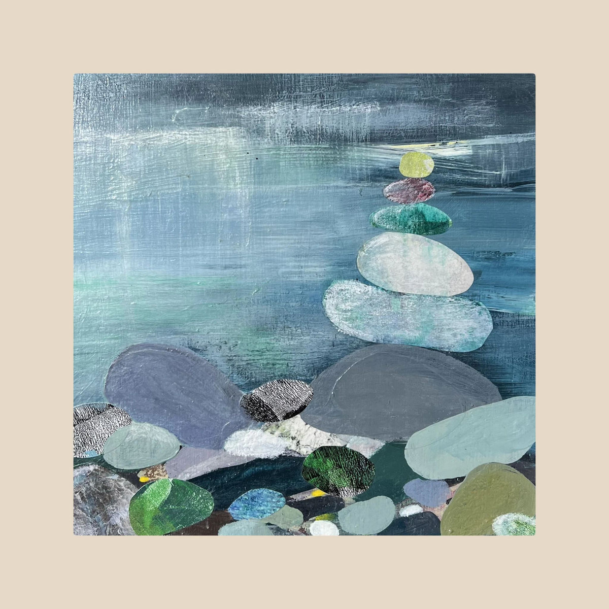 Pebble pile, Praa Sands. Canvas Print 