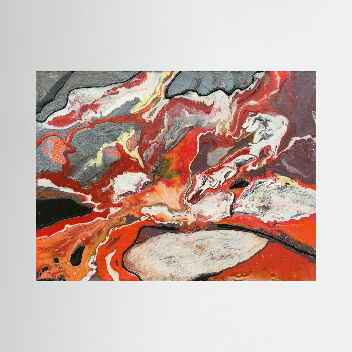 Volcanic Crater Lake. Canvas Print 