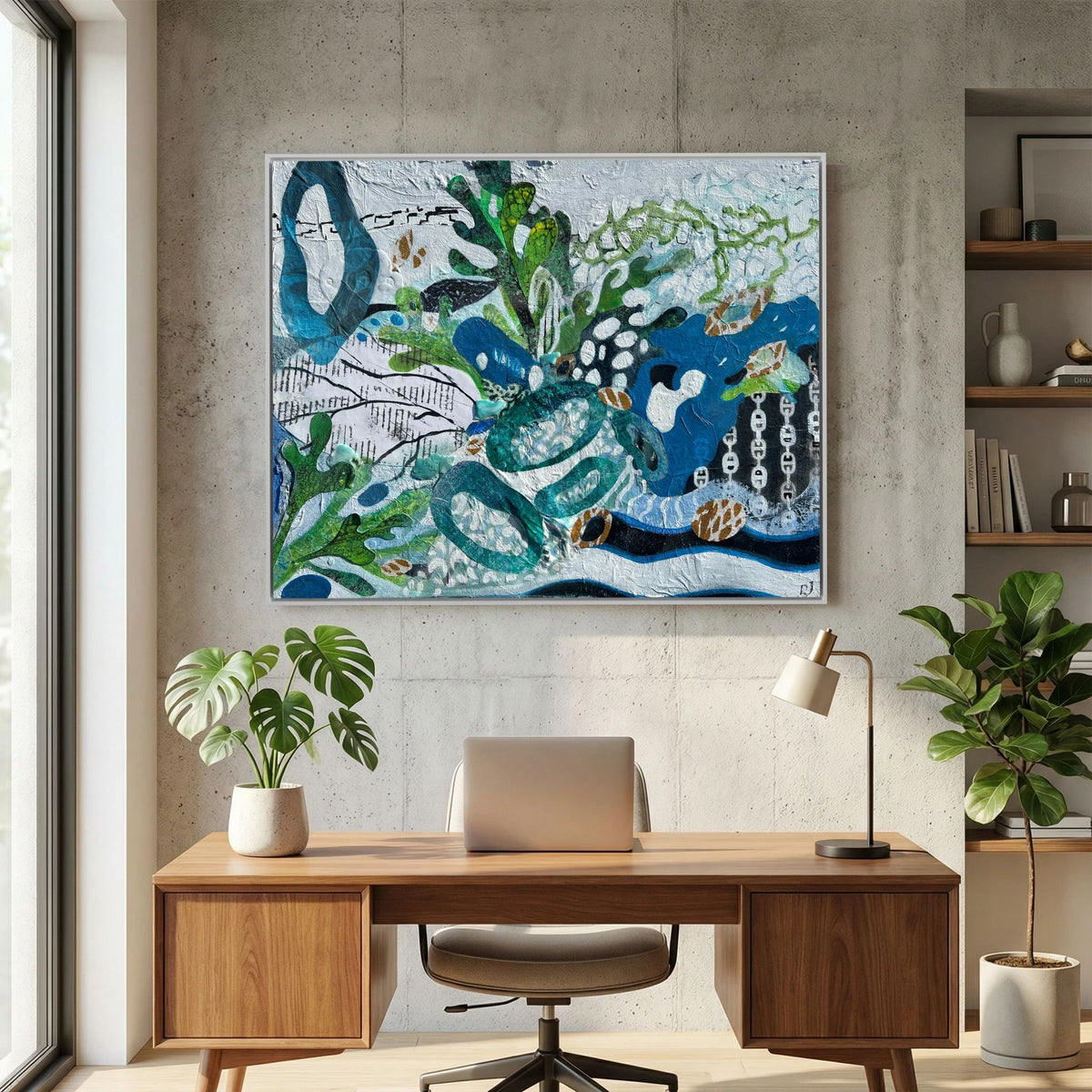 On the Harbour Wall. Canvas Print.