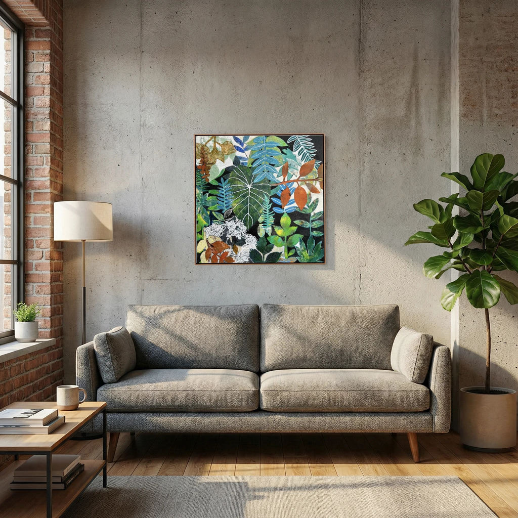 Leaf Montage with Elephant Ear Plant . Canvas Print