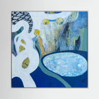 Cove with Large White Boulder. Canvas print 