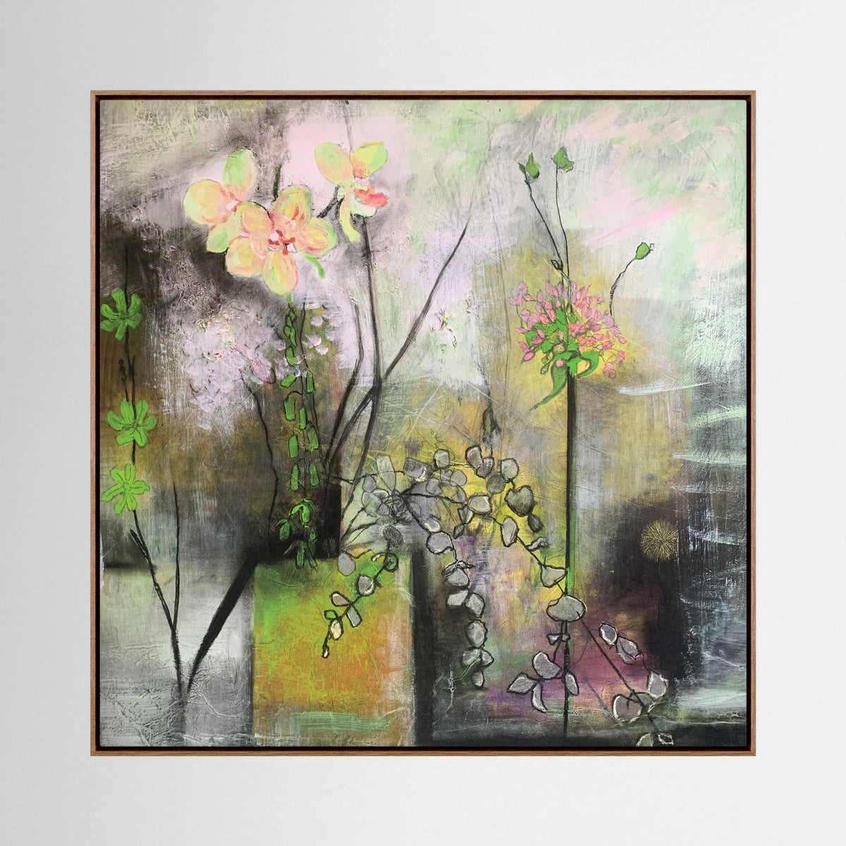 Flower Arrangement with Orchid. Canvas Print