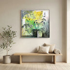 Yellow and Green Flower Arrangement. Canvas Print