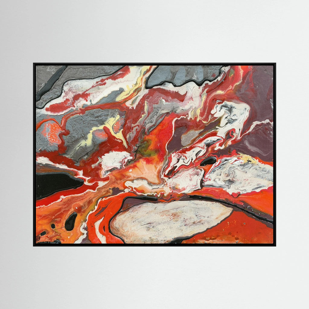 Volcanic Crater Lake. Canvas Print 