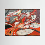 Volcanic Crater Lake. Canvas Print 
