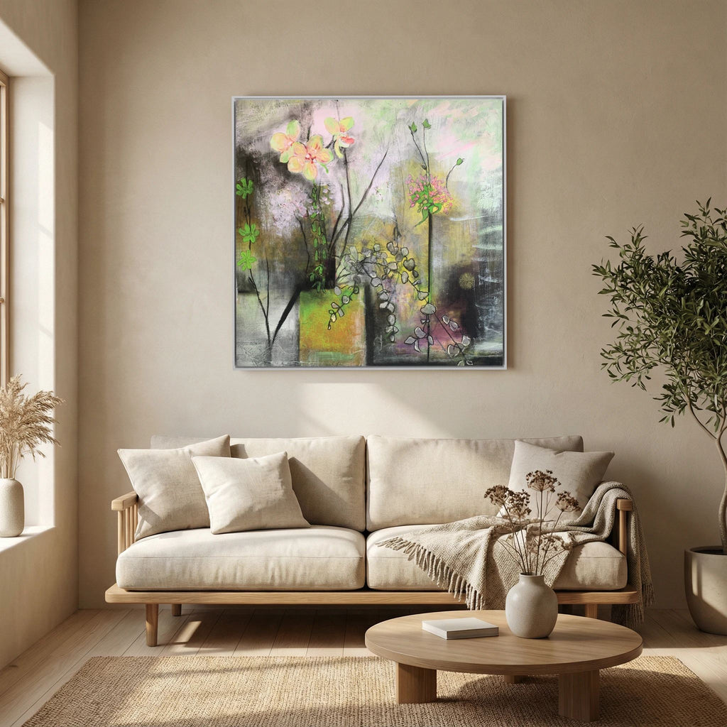 Flower Arrangement with Orchid. Canvas Print